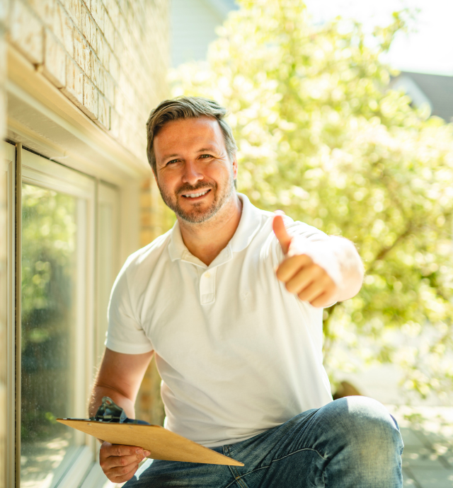 INSPECTION LOS ANGELES technician giving thumbs up.